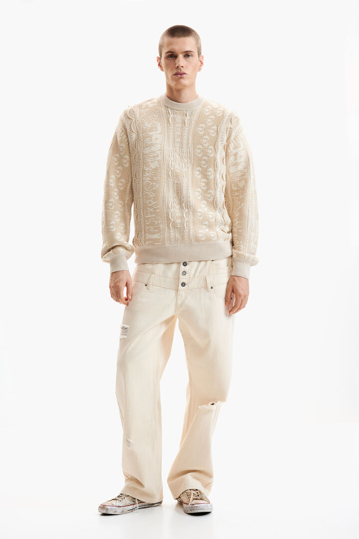 ROUND NECK KNIT SWEATER | Desigual