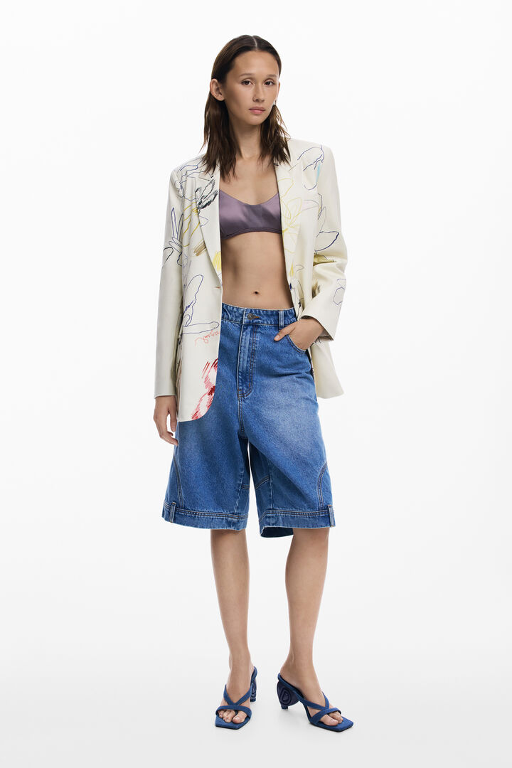 Blazer with strokes | Desigual
