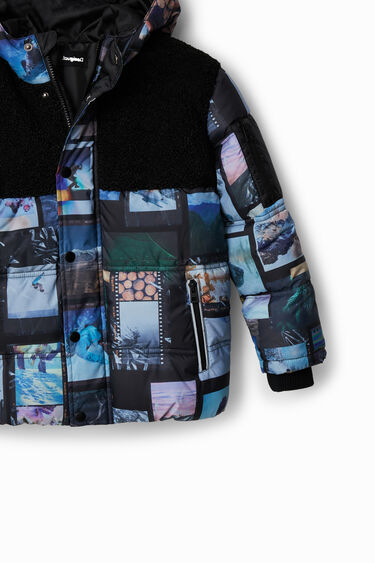 Padded photo collage jacket | Desigual