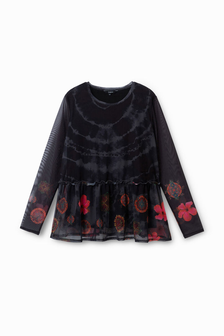See-through floral T-shirt | Desigual