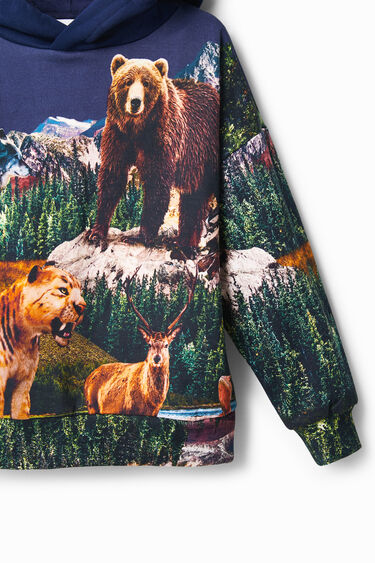 Digital print animal hoodie | Desigual