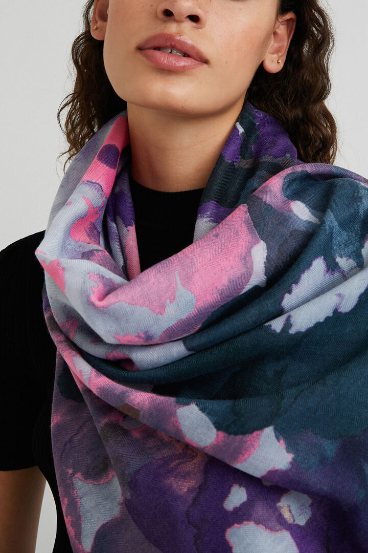 Foulard rettangolare fiori acquerello | Desigual
