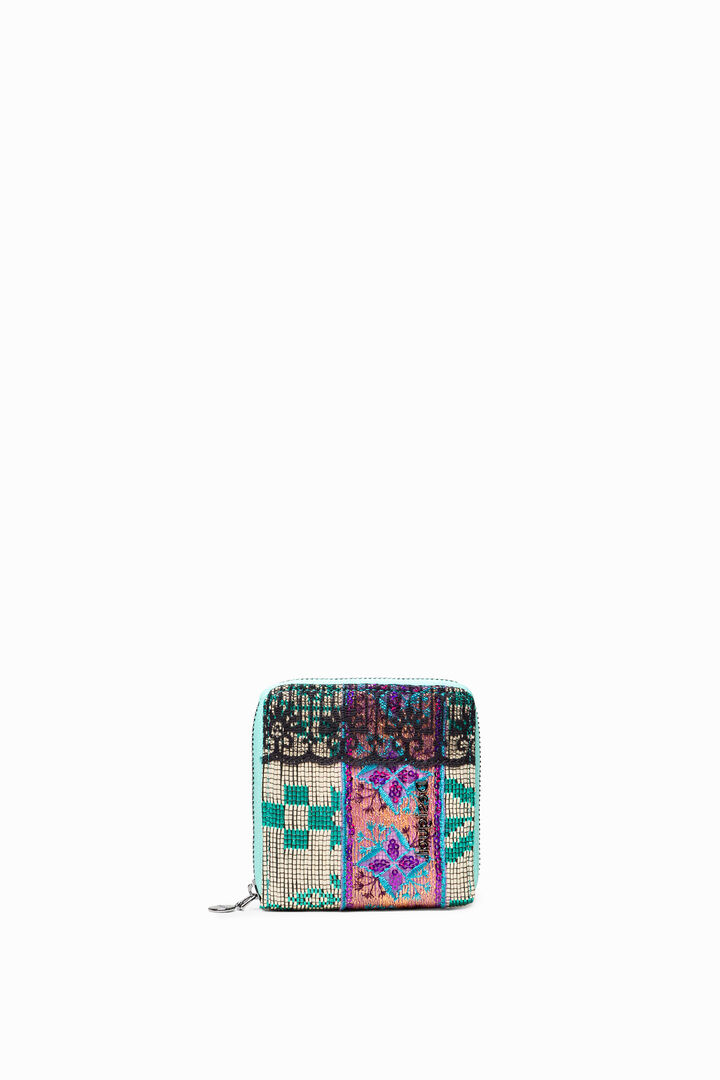 Monedero patch animal, rafia y encaje | Desigual