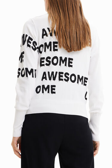 Krótki sweter „Life is awesome” | Desigual