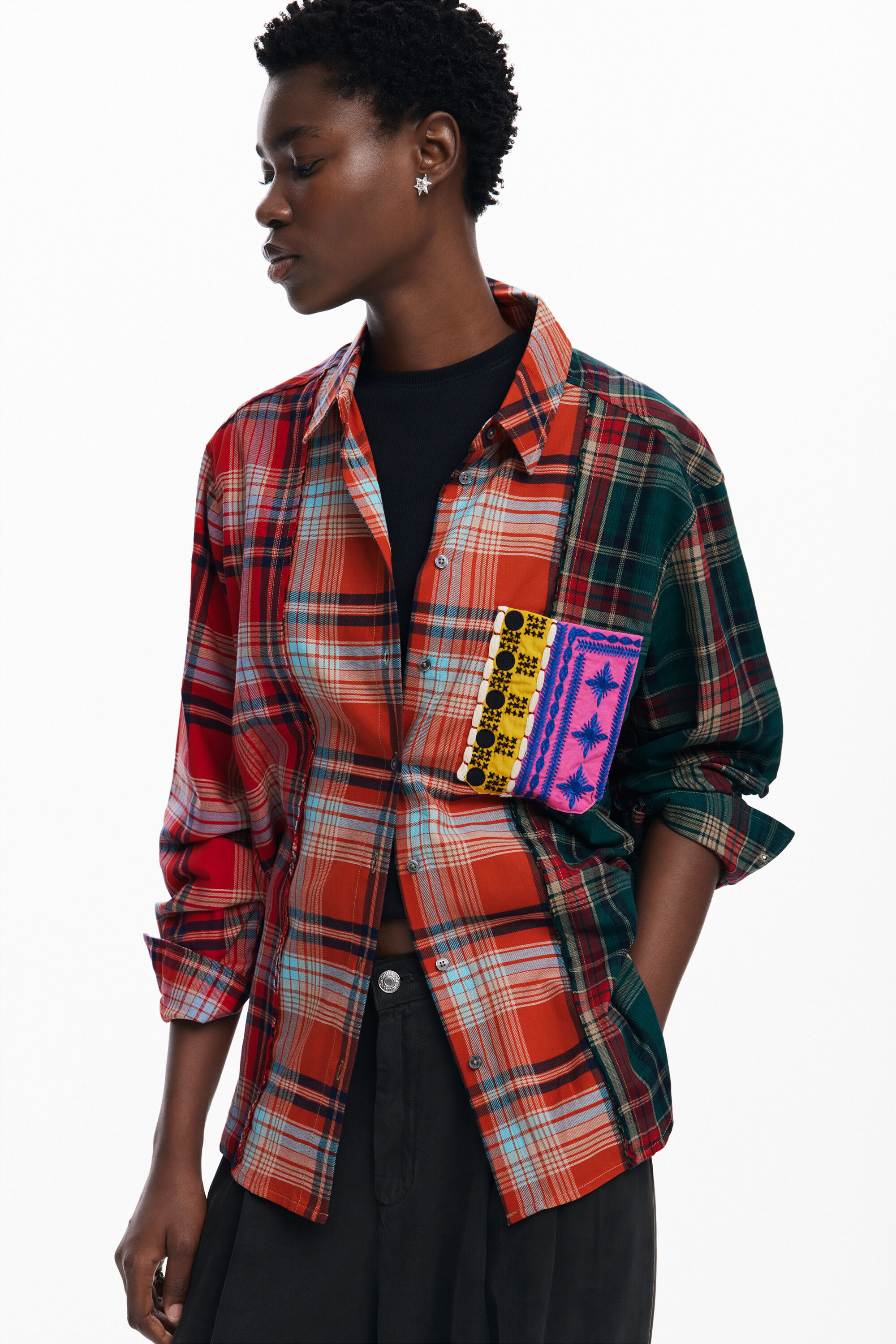 Patchwork checkered shirt women's I Desigual.com Patchwork checkered shirt women's I Desigual.com