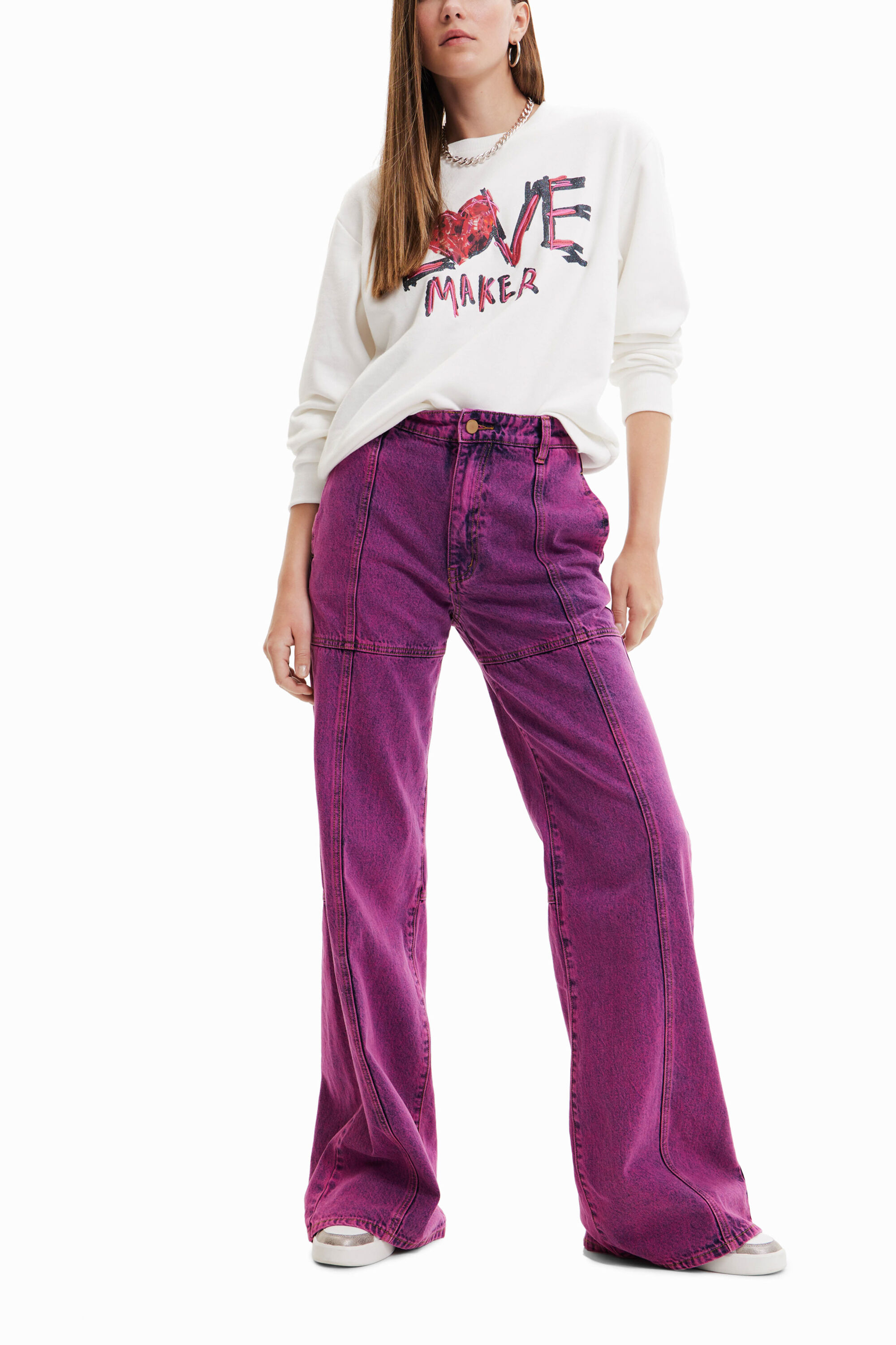 Pantalones desigual mujer outlet clearance