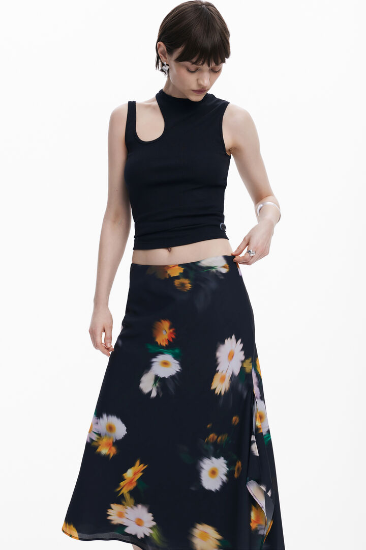 Gonna midi a fiori sfumati | Desigual