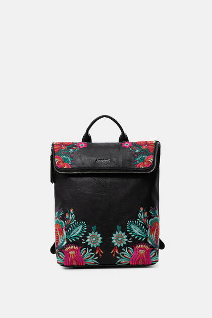 Square backpack flowers
