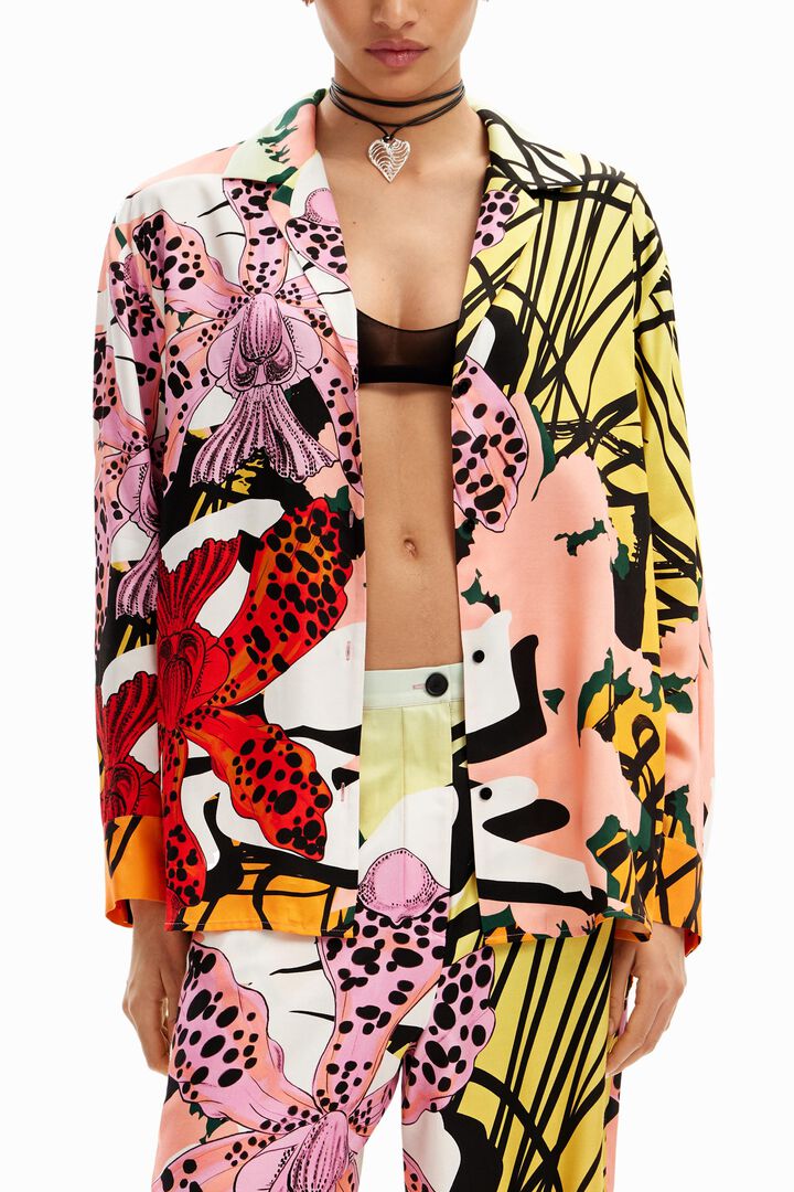 M. Christian Lacroix silk orchid trousers | Desigual