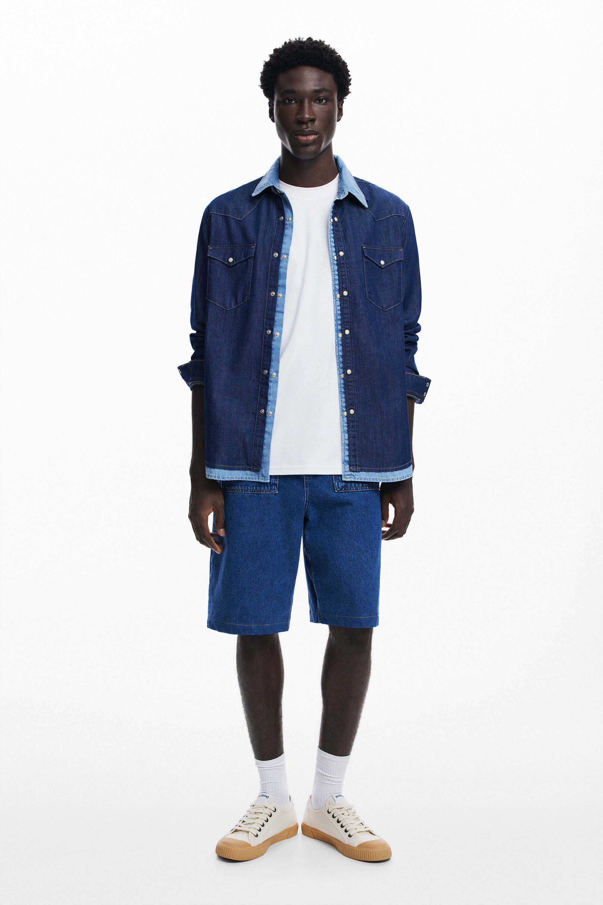 デニムパッチワークシャツ 男性用 I Desigual.com