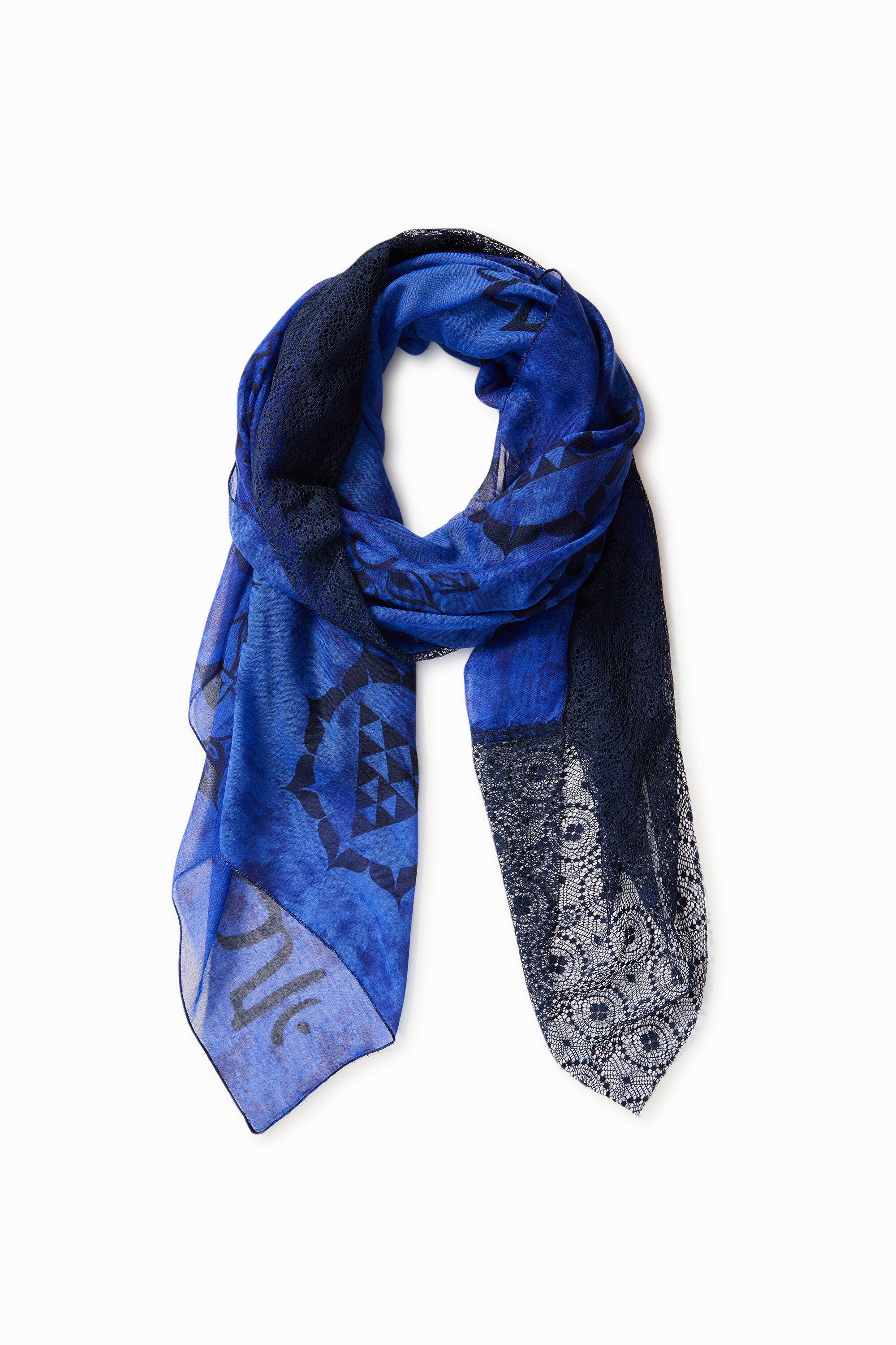Blonde lace mandalas foulard