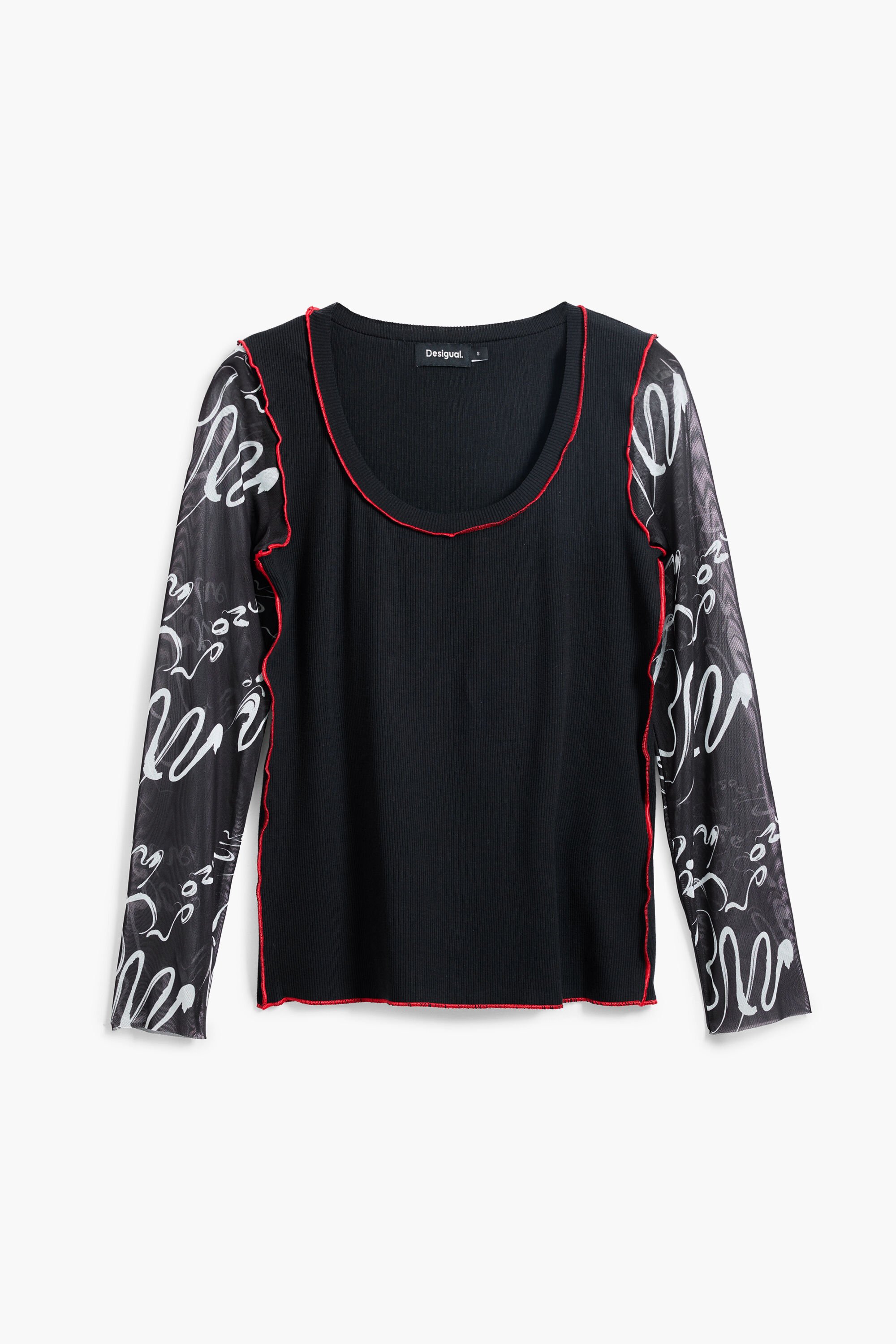 トップス Desigual border & letter design t-shirt Short-sleeve T-shirt with letters Women's I Desigual.com