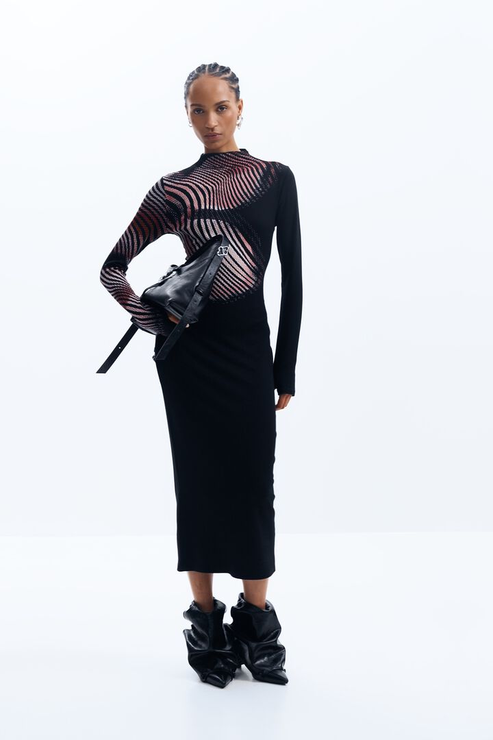 Long dress with waves | Desigual