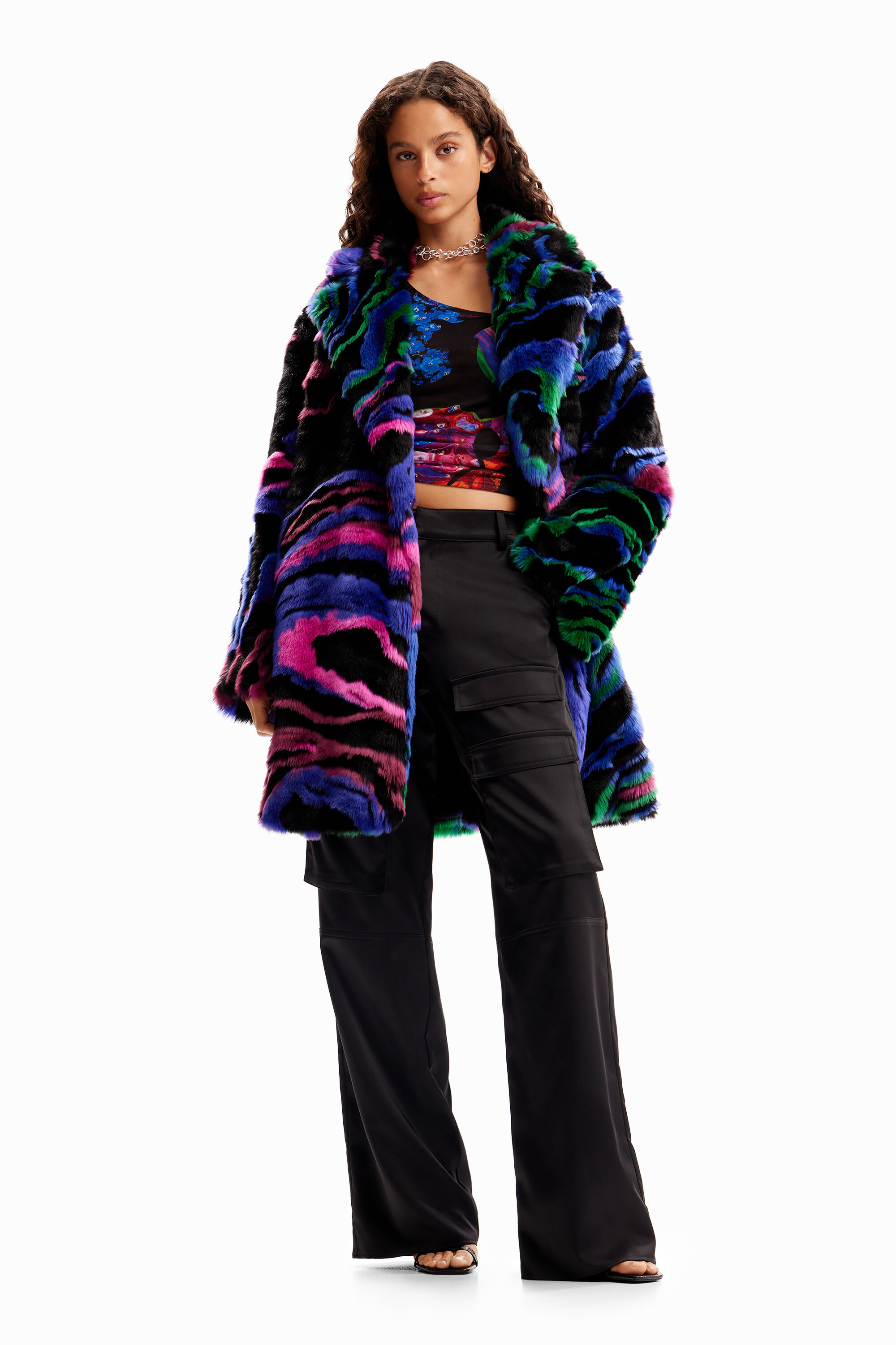 Desigual M. Christian Lacroix fur-effect coat