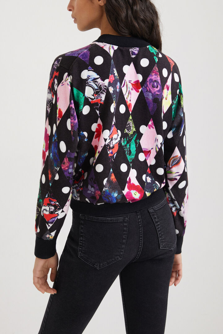 Knit jumper floral diamond shapes | Desigual