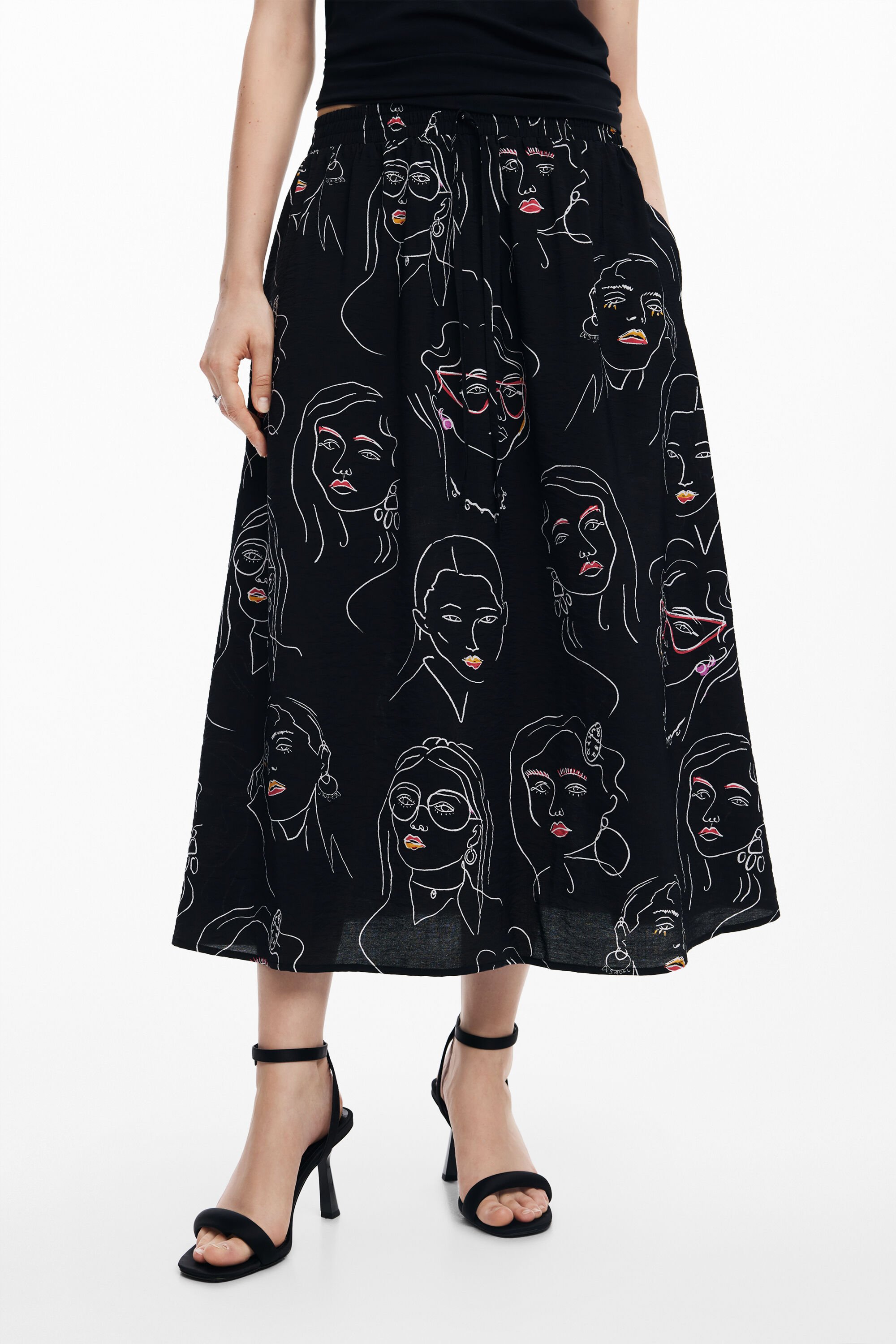 Jupe longue a visages pour femme I Desigual