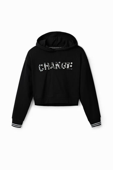 Sweat-shirt court patch "Change" | Desigual