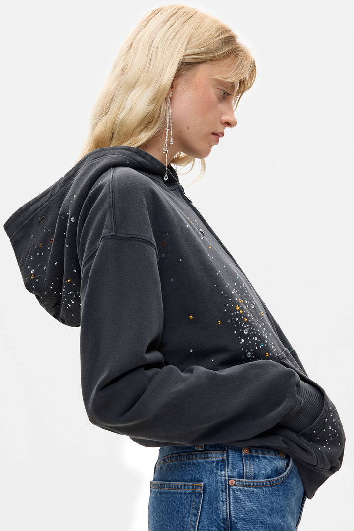 sweat-shirt &agrave; paillettes avec fermeture &eacute;clair
