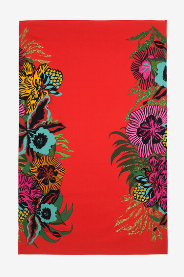 Red Floral Towel-Sarong Tropical | Desigual