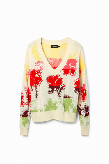 Sweter oversize w kwiaty | Desigual