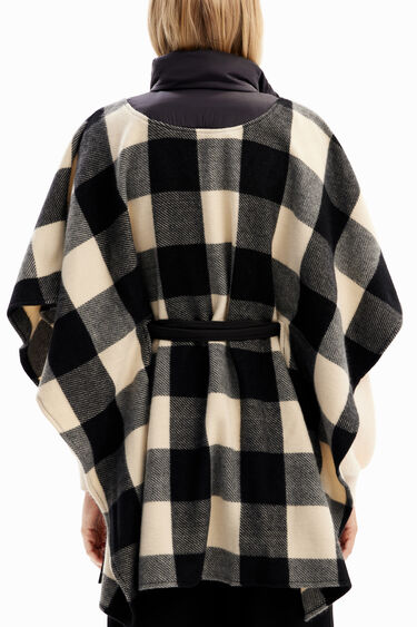 Poncho cuadros cinturón | Desigual