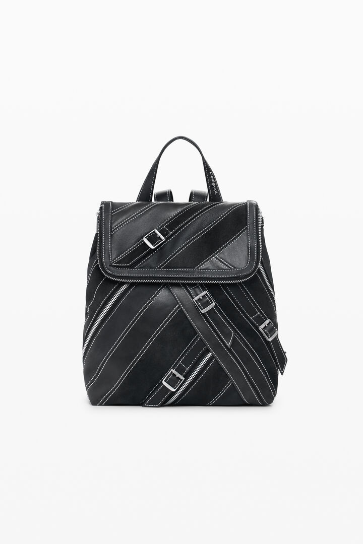 Small backpack with straps and zippers