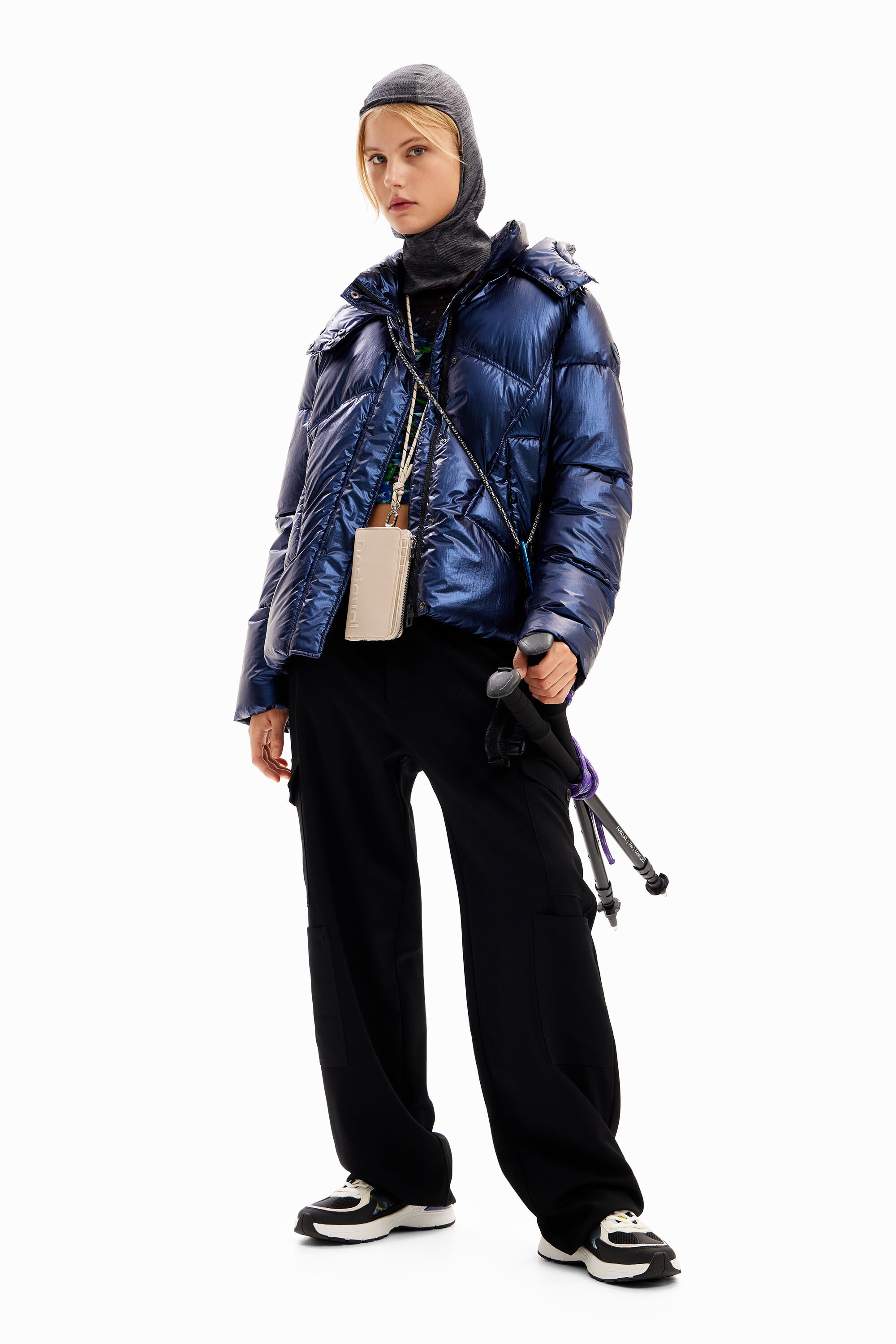 Desigual Metallic Padded Jacket In Blue ModeSens