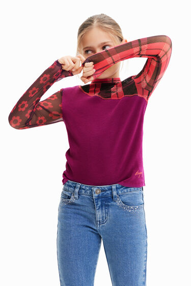 Camiseta patch canalé tul | Desigual