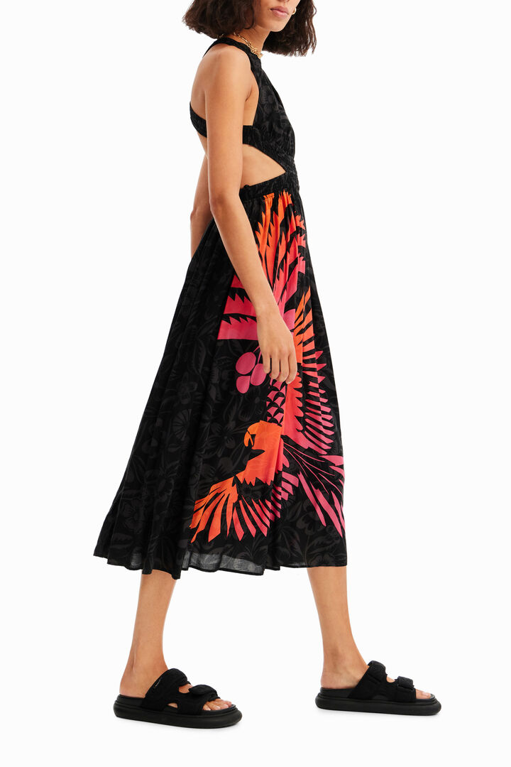 Vestit midi cut-outs tropical | Desigual