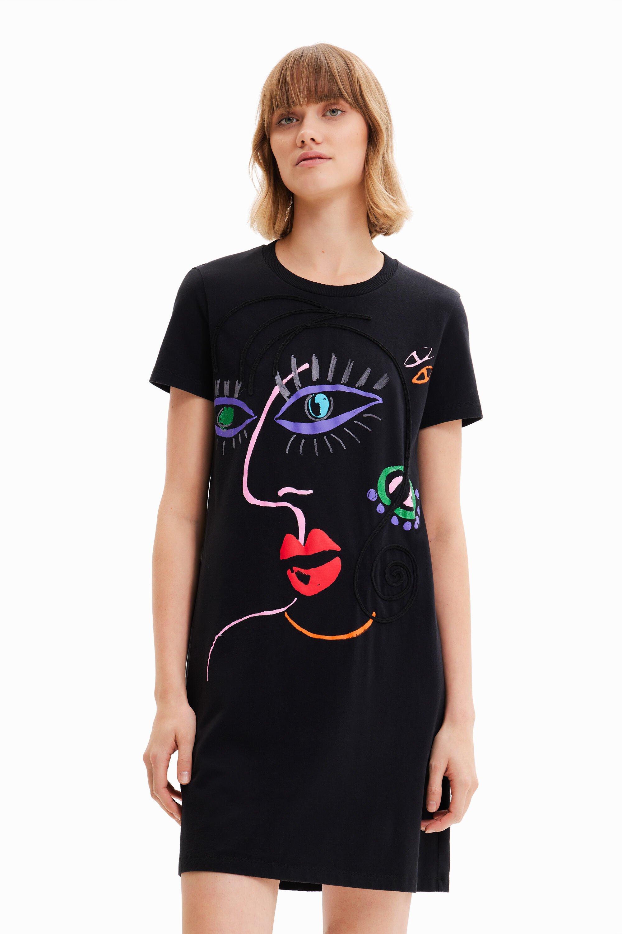 Desigual Arty face T-shirt dress