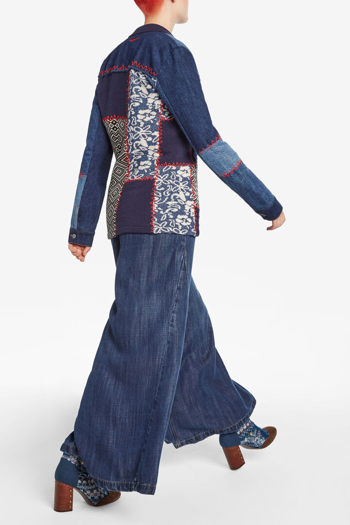 Slim denim patchwork blazer | Desigual