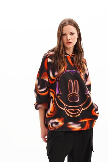 Oversize Mickey egér kapucnis pulóver | Desigual