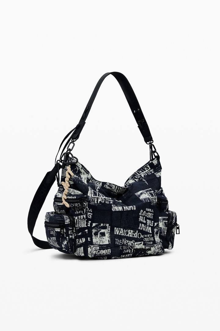 Medium newspaper shoulder bag | Desigual