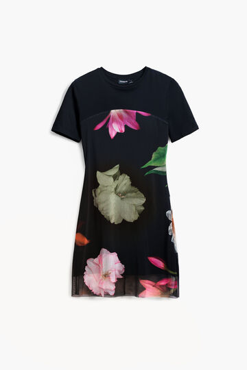 Short dress with combined flowers | Desigual
