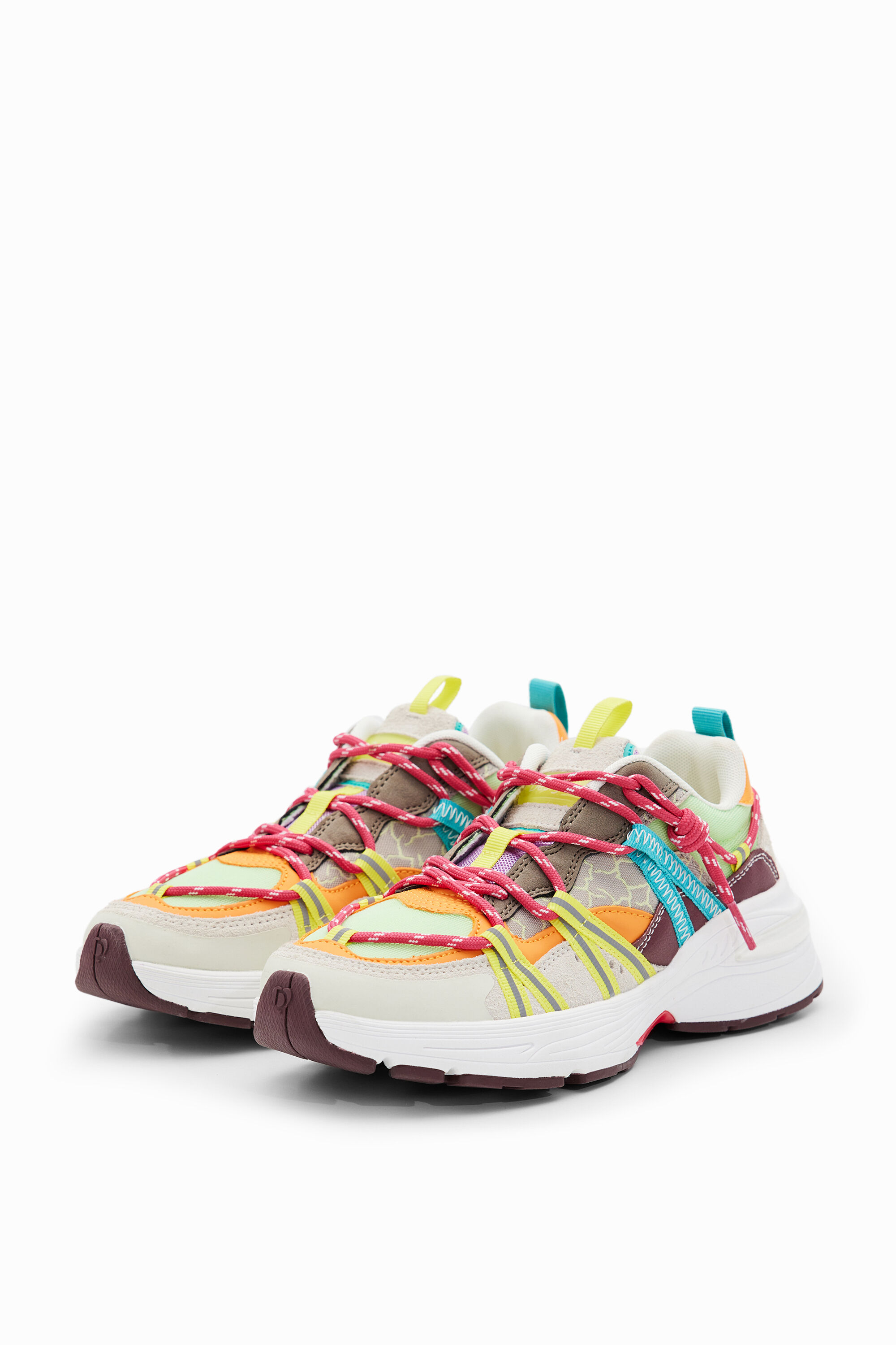 Shop Desigual Trekking Running Sneakers In Material Finishes