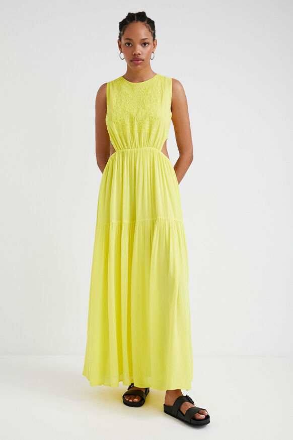 Yellow cut-out dress | Desigual.com
