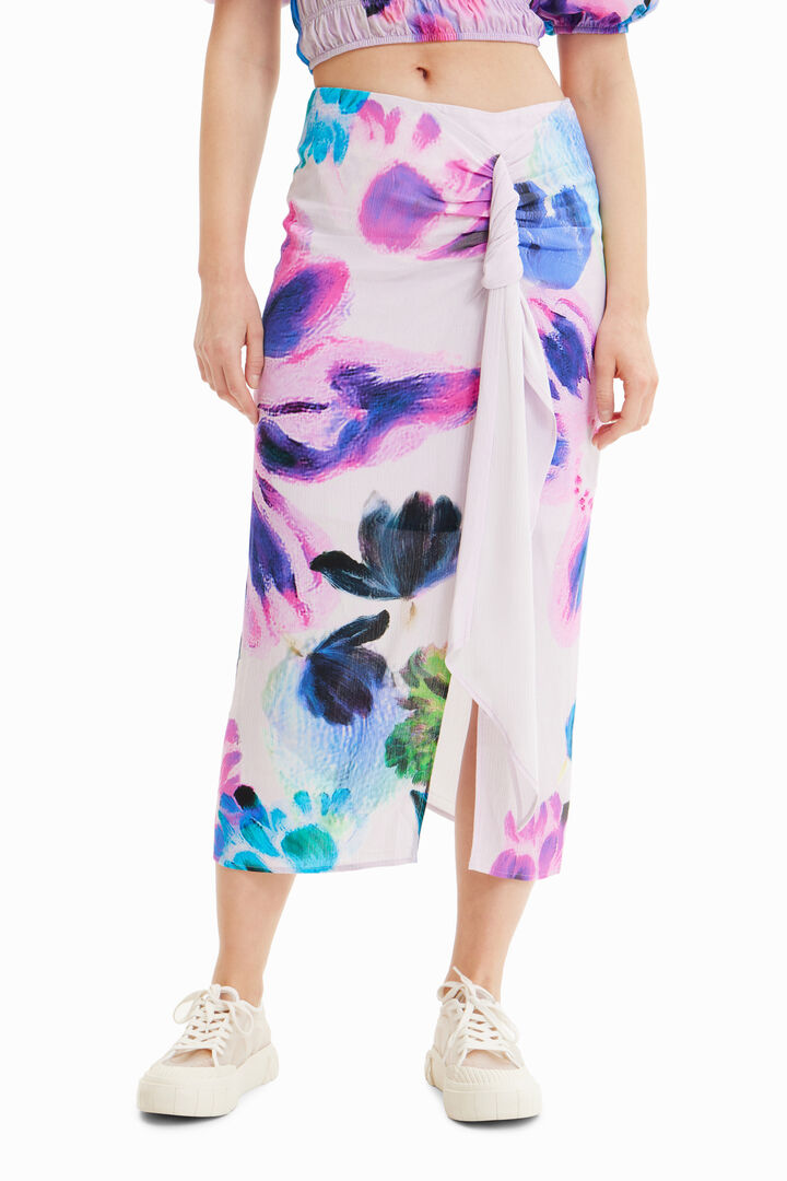 M. Christian Lacroix handkerchief slit midi skirt | Desigual