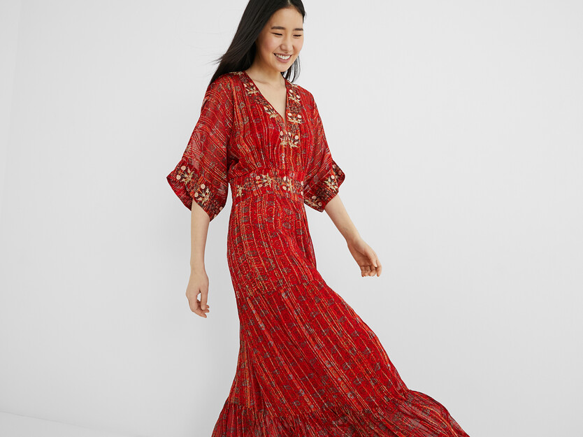 long ethnic dress lurex