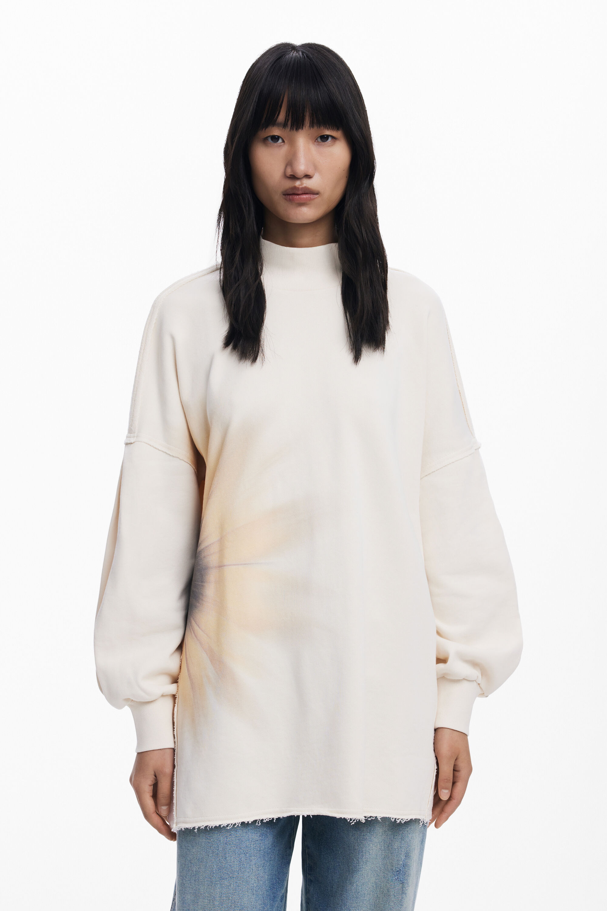 Sweat-shirt long fluide marguerite - Desigual - Modalova
