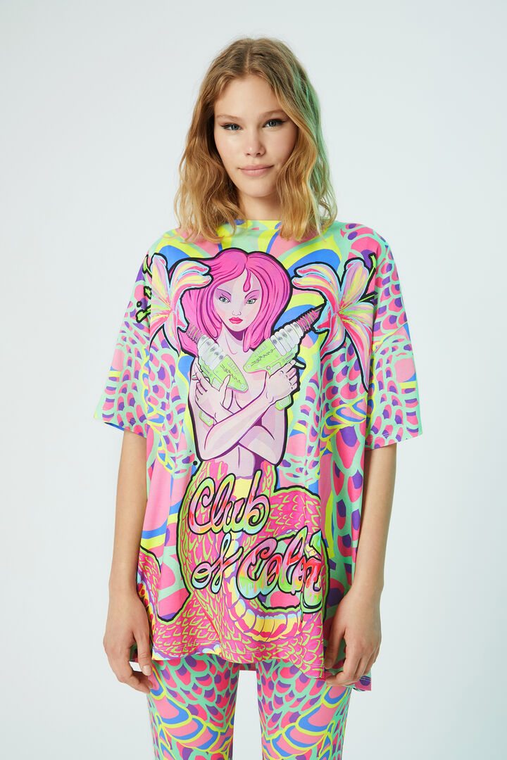 Long T-shirt fantasy print | Desigual