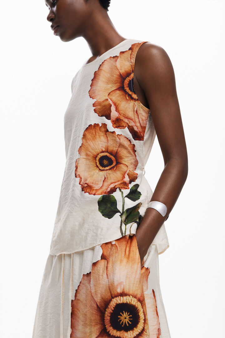 Falda midi flores | Desigual