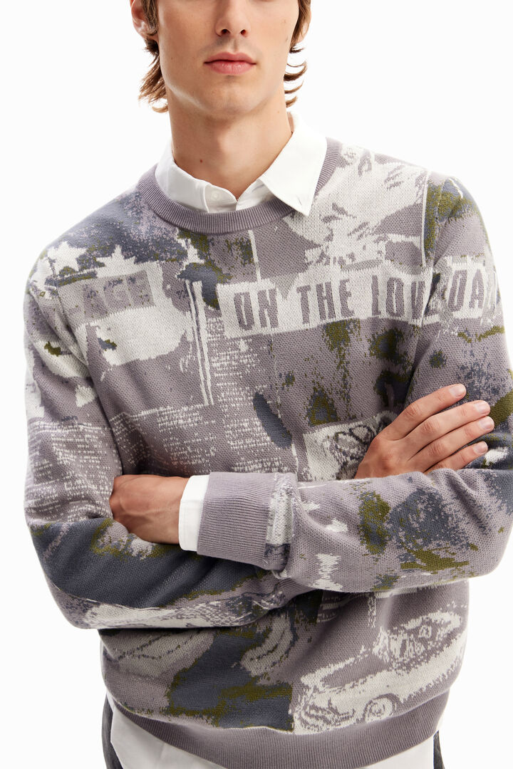 Maglia jacquard giornale | Desigual