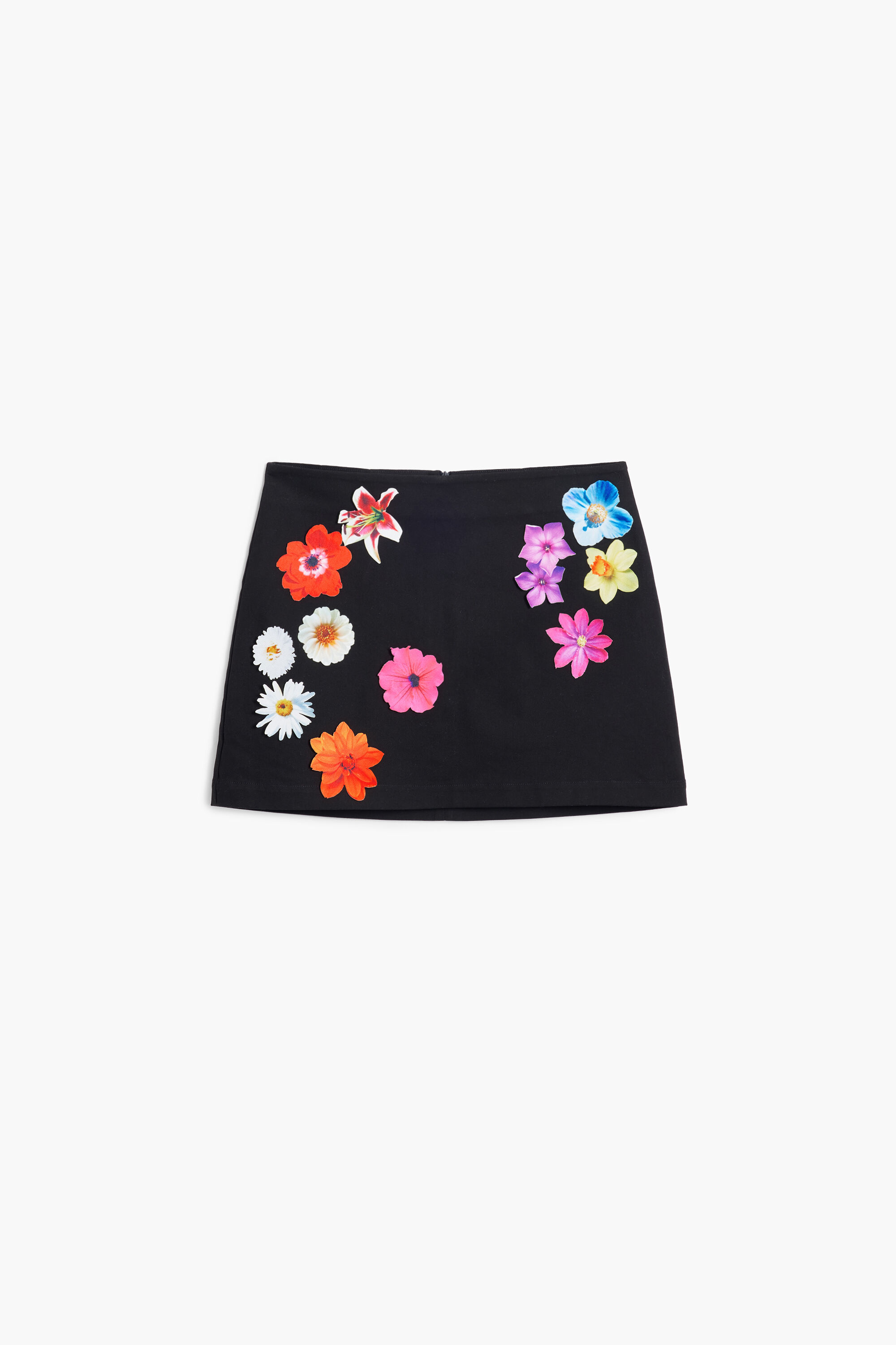 Falda mini flores Tyler McGillivary, Algodon, Negro, XS