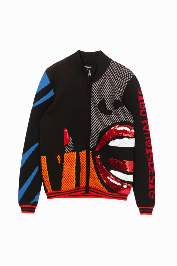 Chaqueta punto labios