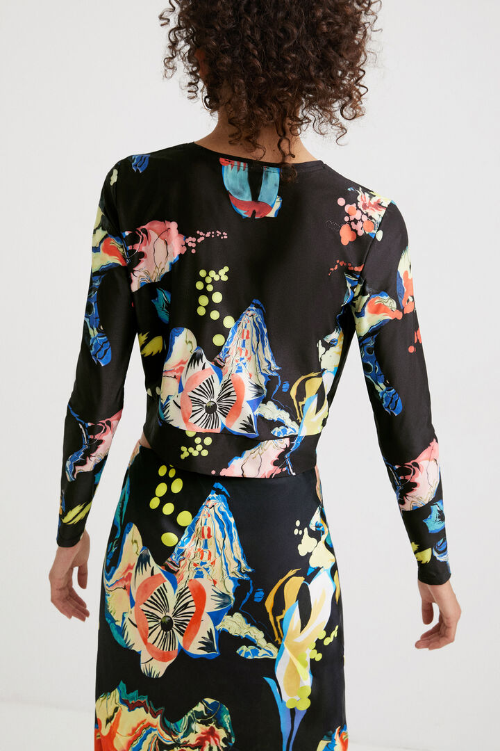 Gathered waist flowers T-shirt | Desigual