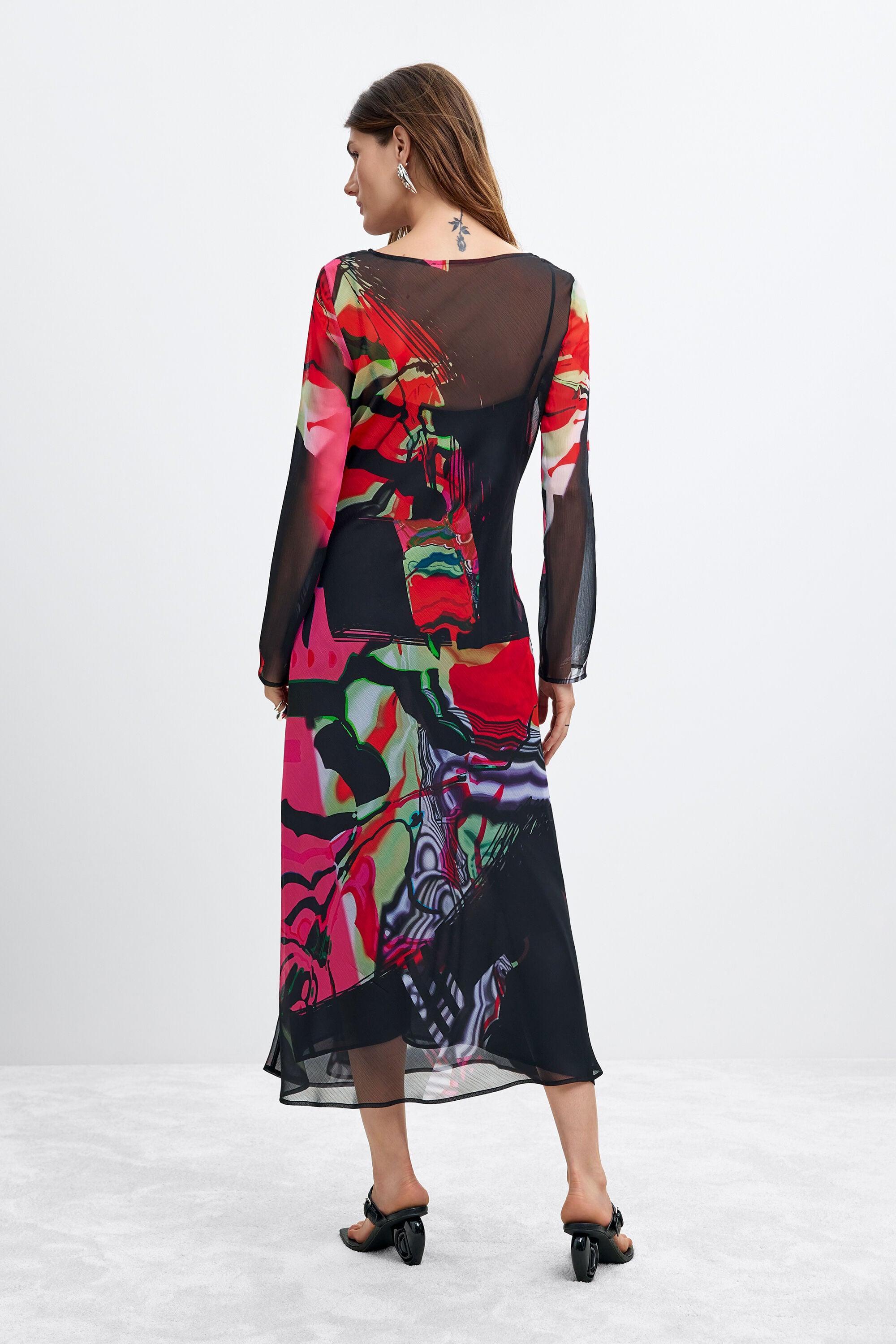 プリント柄長袖ワンピース M. C. Lacroix マルチカラー 女性用 I