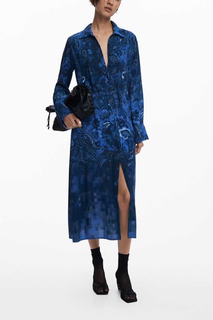 Paisley shirt dress