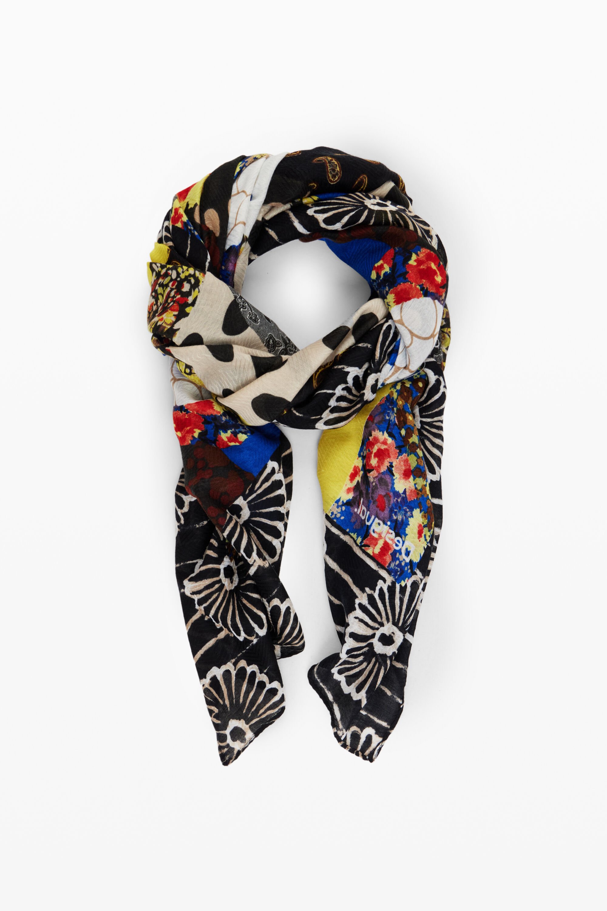 Floral patch scarf