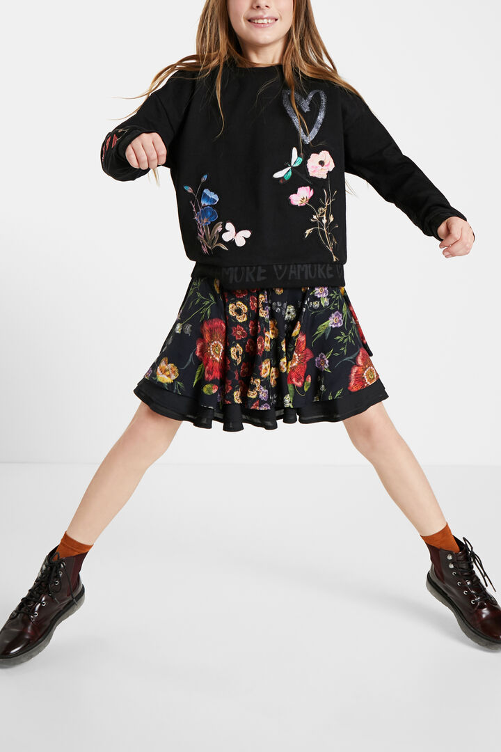 Plush sweatshirt flowers | Desigual