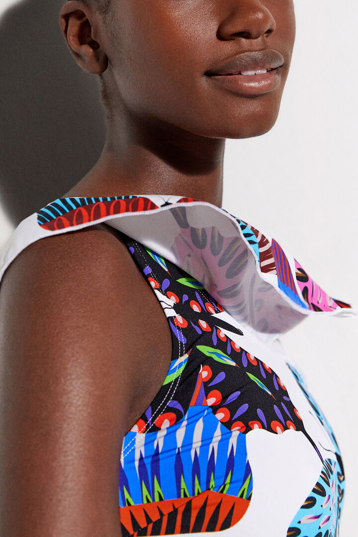 Asymmetrical butterfly swimsuit | Desigual